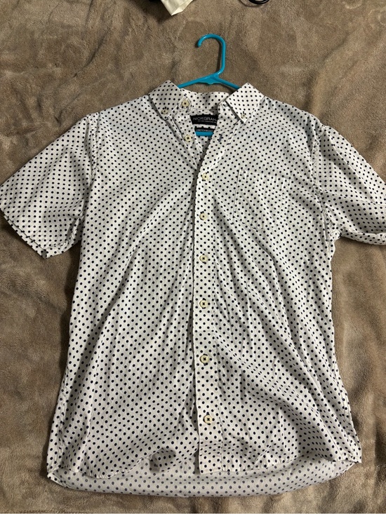 Nautica Other - Nautica White Short-Sleeve Button-Down Shirt with Navy Polka Dots